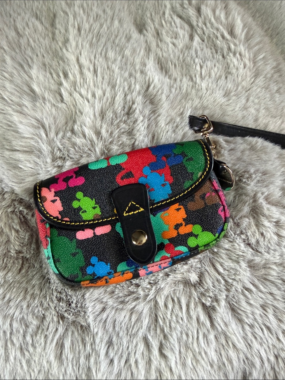 Dooney & Bourke Multicolor Mickey-Print Wristlet Clutch